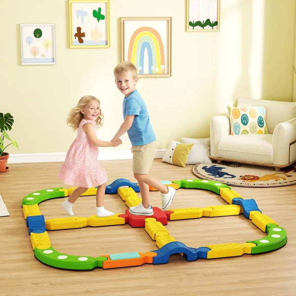 Aiyaplay balancebalken voor kinderen, interactief rek, antislip, kunststof, kleurrijk 2