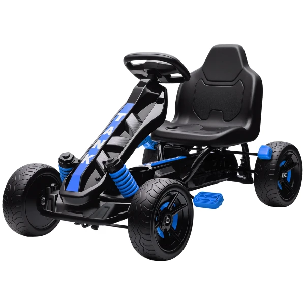 Aiyaplay gokart met pedalen, trapauto voor kinderen met rem, antislip wielen, metalen frame, 3 6 jaar, blauw 1