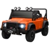 Aiyaplay kinder elektrische auto, 12v batterij aangedreven, afstandsbediening, muziek functie, claxon, led lampen, oranje 1