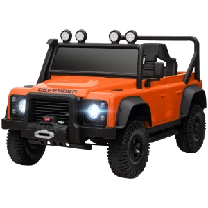 Aiyaplay kinder elektrische auto, 12v batterij aangedreven, afstandsbediening, muziek functie, claxon, led lampen, oranje 1