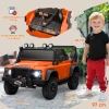 Aiyaplay kinder elektrische auto, 12v batterij aangedreven, afstandsbediening, muziek functie, claxon, led lampen, oranje 4