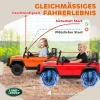 Aiyaplay kinder elektrische auto, 12v batterij aangedreven, afstandsbediening, muziek functie, claxon, led lampen, oranje 7