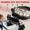 Aiyaplay kinder elektrische auto, 12v batterij aangedreven, afstandsbediening, muziek functie, claxon, led lichten, wit 10
