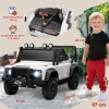 Aiyaplay kinder elektrische auto, 12v batterij aangedreven, afstandsbediening, muziek functie, claxon, led lichten, wit 4