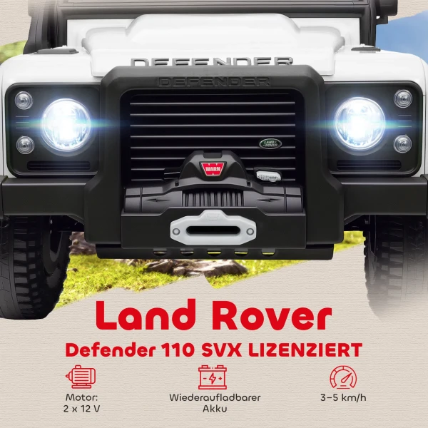Aiyaplay kinder elektrische auto, 12v batterij aangedreven, afstandsbediening, muziek functie, claxon, led lichten, wit 5