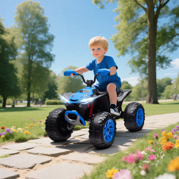 Aiyaplay kinder elektrische quad, 24v elektrisch voertuig met 4 wielen, koplampen, usb aansluiting, mp3 functie, 6,5 km/u, 3 8 jaar 2