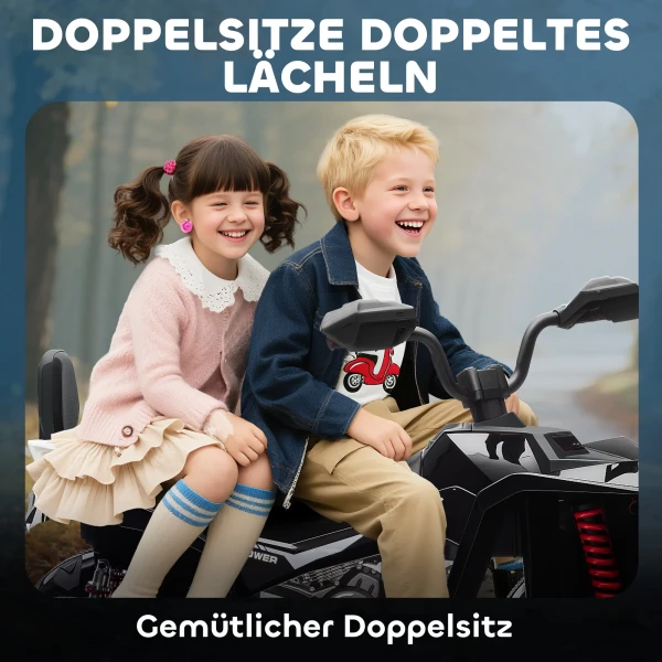 Aiyaplay kinder elektrische quad, 24v elektrisch voertuig met 4 wielen, koplampen, usb aansluiting, mp3 functie, 6,5 km/u, 3 8 jaar 6