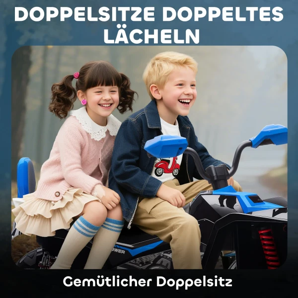 Aiyaplay kinder elektrische quad, 24v elektrisch voertuig met 4 wielen, koplampen, usb aansluiting, mp3 functie, 6,5 km/u, 3 8 jaar 6