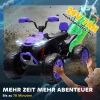 Aiyaplay kinder elektrische quad, 24v elektrisch voertuig met 4 wielen, koplampen, usb aansluiting, mp3 functie, 6,5 km/u, 3 8 jaar 7