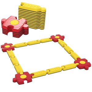 Aiyaplay kinder evenwichtsbalk set, vrij vormbaar, kunststof, flexibele onderdelen, geel+rood 1