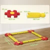 Aiyaplay kinder evenwichtsbalk set, vrij vormbaar, kunststof, flexibele onderdelen, geel+rood 4
