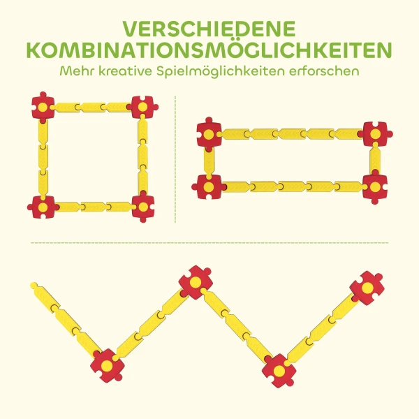 Aiyaplay kinder evenwichtsbalk set, vrij vormbaar, kunststof, flexibele onderdelen, geel+rood 6
