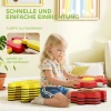 Aiyaplay kinder evenwichtsbalk set, vrij vormbaar, kunststof, flexibele onderdelen, geel+rood 8
