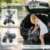 Aiyaplay kinderdriewieler, 6 in 1 buggy voor peuters, met duwstang, verstelbare zitting, opvouwbaar ontwerp, veiligheidsnet, grijs 9