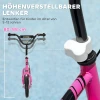 Aiyaplay kinderstep met verstelbare stuur, grote wielen, parkeerstandaard, handrem, voor kinderen van 5 12 jaar, roze 5
