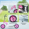 Aiyaplay kinderstep met verstelbare stuur, grote wielen, parkeerstandaard, handrem, voor kinderen van 5 12 jaar, roze 7