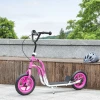 Aiyaplay kinderstep met verstelbare stuur, grote wielen, parkeerstandaard, handrem, voor kinderen van 5 12 jaar, roze 9