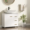 Badkamer onderkast, 3 traps ontwerp, mdf, spaanplaat, wit 2