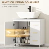 Badkamer onderkast, 3 traps ontwerp, mdf, spaanplaat, wit 6
