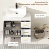 Badkamer onderkast, 3 traps ontwerp, mdf, spaanplaat, wit 7