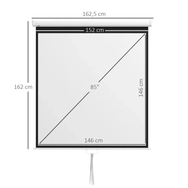 Beamer scherm 152 x 152 cm 85 inch 1:1 hd 4k projectiescherm voor thuisbioscoop kantoorpresentaties 4