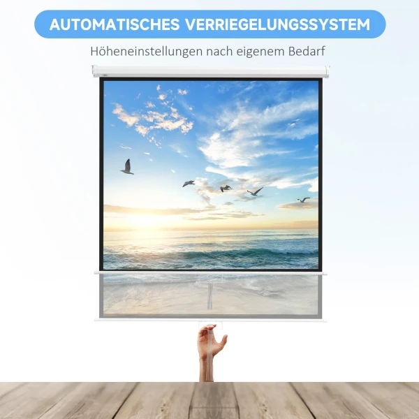 Beamer scherm 152 x 152 cm 85 inch 1:1 hd 4k projectiescherm voor thuisbioscoop kantoorpresentaties 6