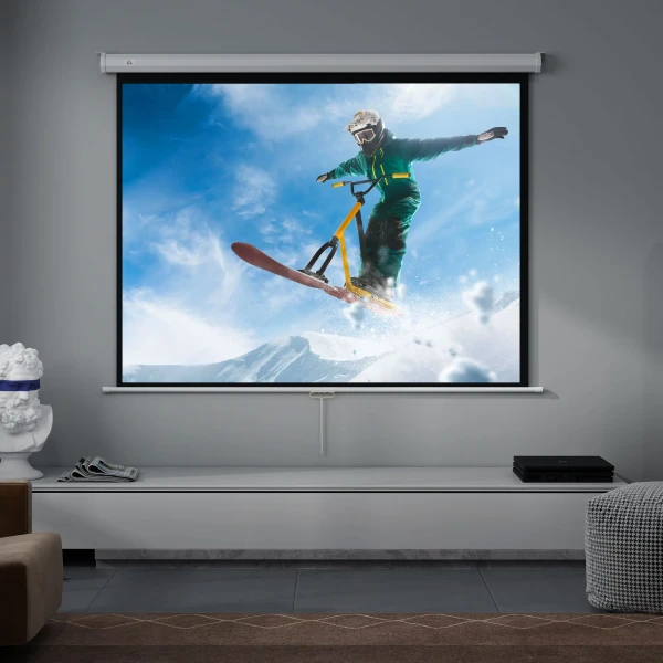Beamer scherm 171 x 128 cm 84 inch 4:3 hd 4k projectiescherm kunststof, metaal home cinema 10