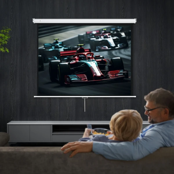 Beamer scherm 171 x 128 cm 84 inch 4:3 hd 4k projectiescherm kunststof, metaal home cinema 2