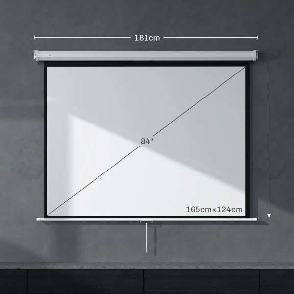Beamer scherm 171 x 128 cm 84 inch 4:3 hd 4k projectiescherm kunststof, metaal home cinema 4