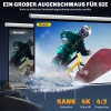 Beamer scherm 171 x 128 cm 84 inch 4:3 hd 4k projectiescherm kunststof, metaal home cinema 5