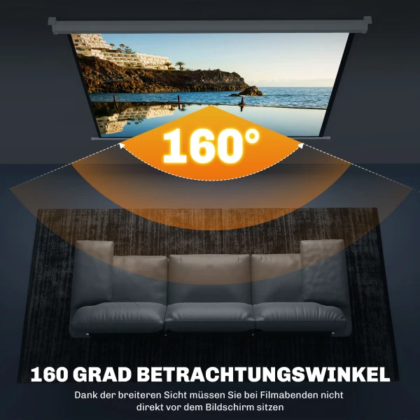 Beamer scherm 171 x 128 cm 84 inch 4:3 hd 4k projectiescherm kunststof, metaal home cinema 6
