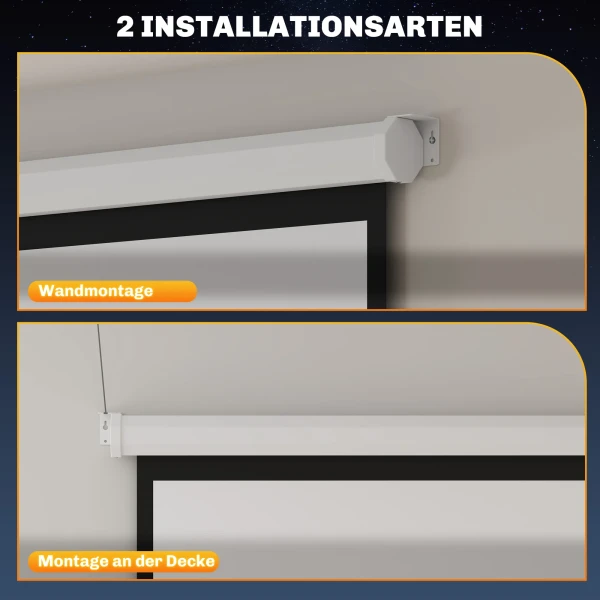 Beamer scherm 171 x 128 cm 84 inch 4:3 hd 4k projectiescherm kunststof, metaal home cinema 8