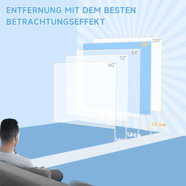 Beamer scherm 178 x 178 cm 99 inch 1:1 hd 4k projectiescherm voor thuisbioscoop kantoorpresentaties 7