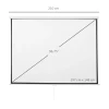 Beamer scherm 203 x 152 cm 100 inch 4:3/ 16:9 handmatige projectiescherm voor thuisbioscoop 4