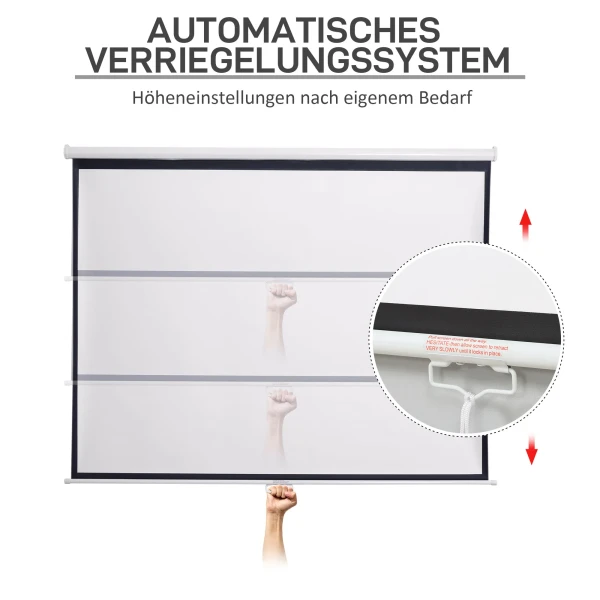 Beamer scherm 203 x 152 cm 100 inch 4:3/ 16:9 handmatige projectiescherm voor thuisbioscoop 5