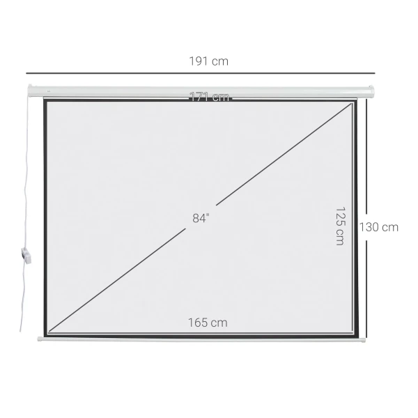 Beamer scherm, incl. afstandsbediening, 84 inch, 4:3 formaat, 171x130 cm, wit 4