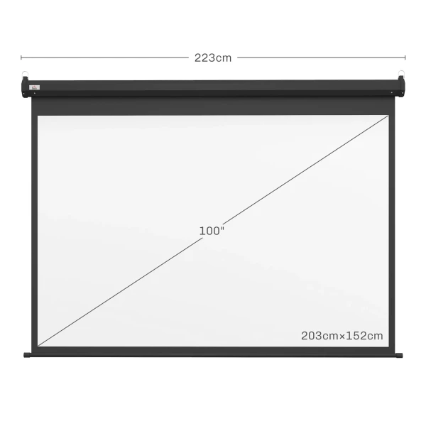 Beamer scherm, projectiescherm, 100 inch, 4:3, 203x152 cm, zwart 4