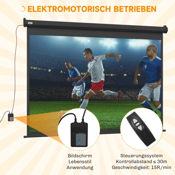 Beamer scherm, projectiescherm, 100 inch, 4:3, 203x152 cm, zwart 5