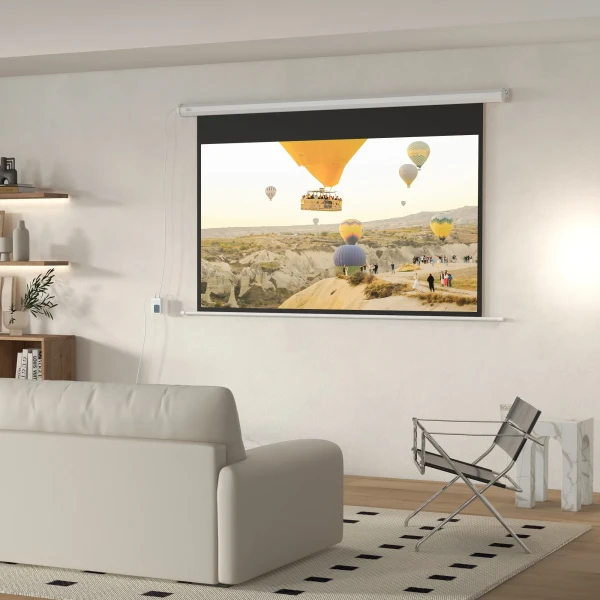 Beamer scherm, projectiescherm, 16:9, 84 inch, afstandsbediening, motor 2