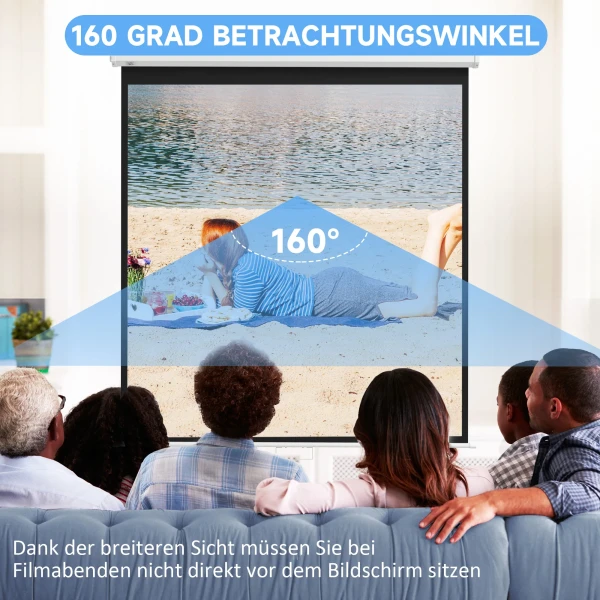 Beamer scherm, projectiescherm, 16:9, 84 inch, afstandsbediening, motor 6