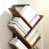 Boekenkast staand rek met 7 niveaus smal rek in boomvorm voor kantoor, rustiek bruin 9