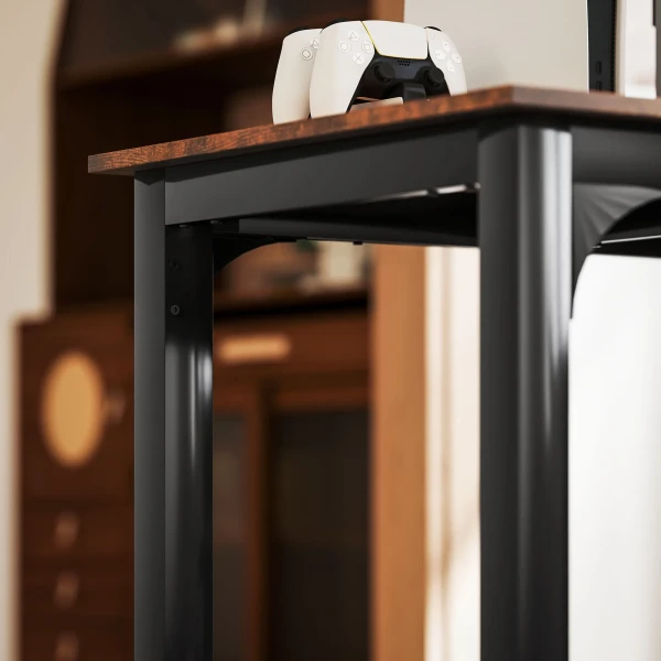 Bureau, computertafel, rustiek ontwerp, veel ruimte, spaanplaat, bruin 10