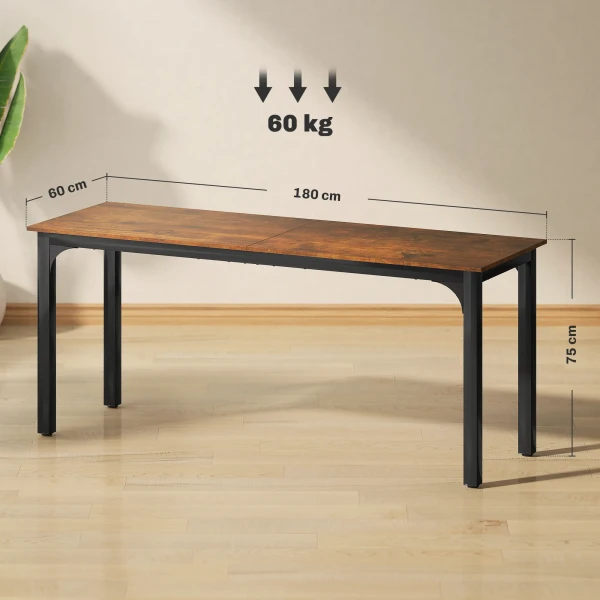 Bureau, computertafel, rustiek ontwerp, veel ruimte, spaanplaat, bruin 4