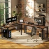Bureau, computertafel, rustiek ontwerp, veel ruimte, spaanplaat, bruin 7