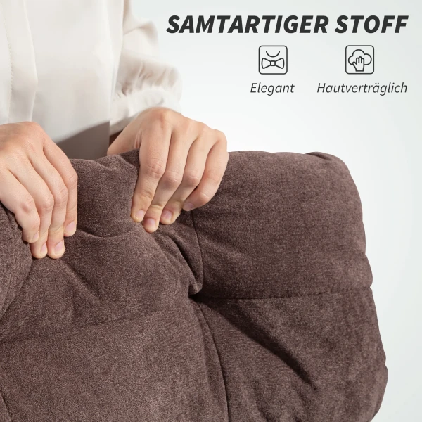 Bureaustoel met verstelbare rugleuning, rolbare gestoffeerde stoel, gestoffeerde fauteuil, in hoogte verstelbaar, staal, bruin 10