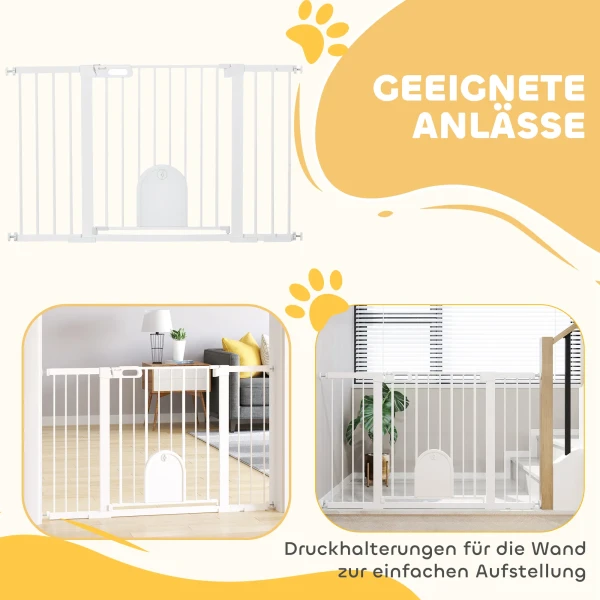 Deurbeschermingsrooster trapbeschermingsrooster honden afscheidingsrooster beschermingsrooster voor huisdier hondenrooster klembevestiging metaal abs wit 75 131 x 76 cm 9