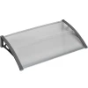Deuroverkapping, bescherming tegen regen, wind en hagel, polycarbonaat, aluminium, 110 x 60 x 18 cm, grijs 1