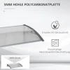 Deuroverkapping, bescherming tegen regen, wind en hagel, polycarbonaat, aluminium, 110 x 60 x 18 cm, grijs 5