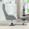Draaibare gestoffeerde stoel met voetenbank, verstelbaar, gestoffeerde fauteuil met armleuningen, voor woonkamer, slaapkamer, grijs 10