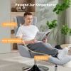 Draaibare gestoffeerde stoel met voetenbank, verstelbaar, gestoffeerde fauteuil met armleuningen, voor woonkamer, slaapkamer, grijs 5